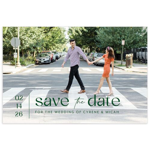 Simply Stated Save The Date Postcards Hunter Green