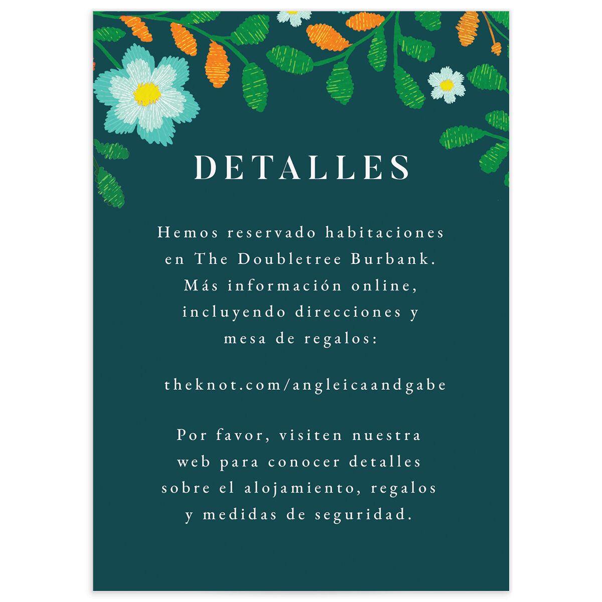 Bordados Florales Wedding Enclosure Cards