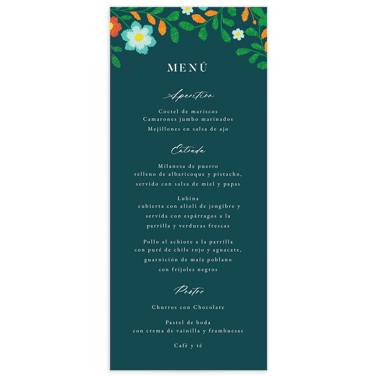 Bordados Florales Menus