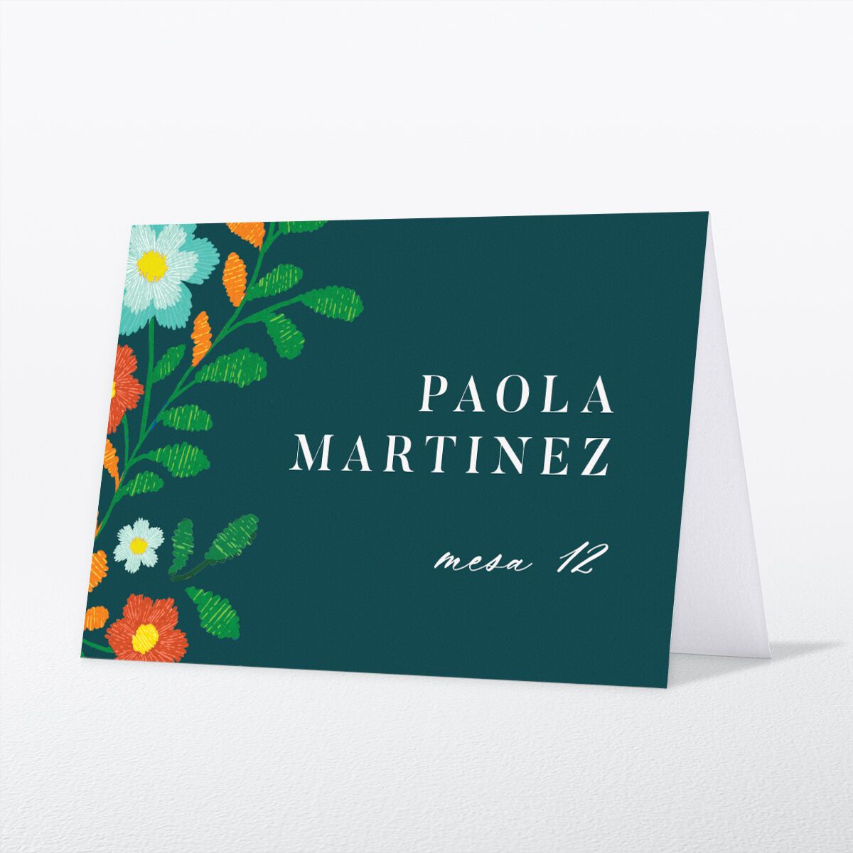 Bordados Florales Place Cards front