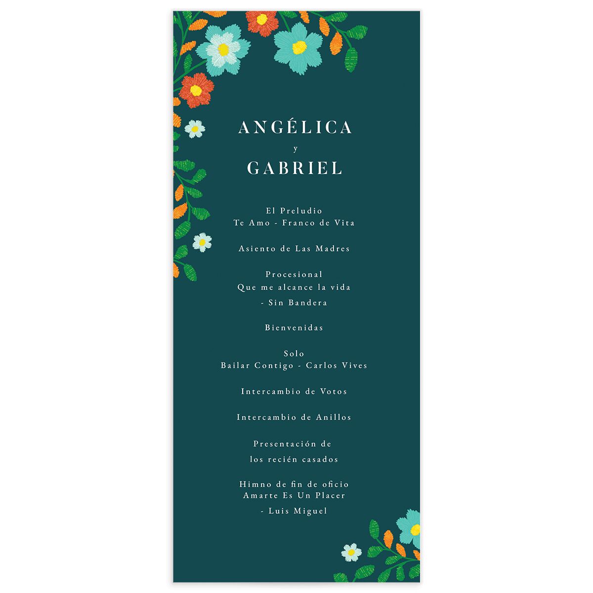 Bordados Florales Wedding Programs