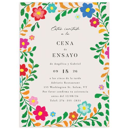 Bordados Florales Rehearsal Dinner Invitations - 