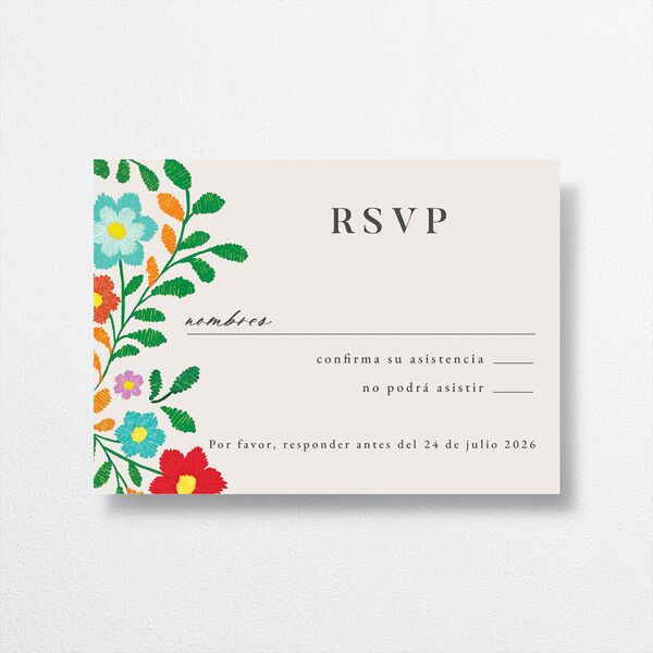 Bordados Florales Wedding Response Cards front