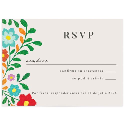 Bordados Florales Wedding Response Cards