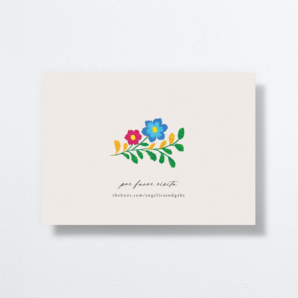 Bordados Florales Save The Date Cards back in white