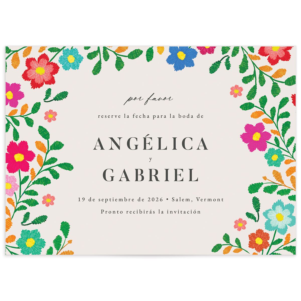 Bordados Florales Save The Date Cards