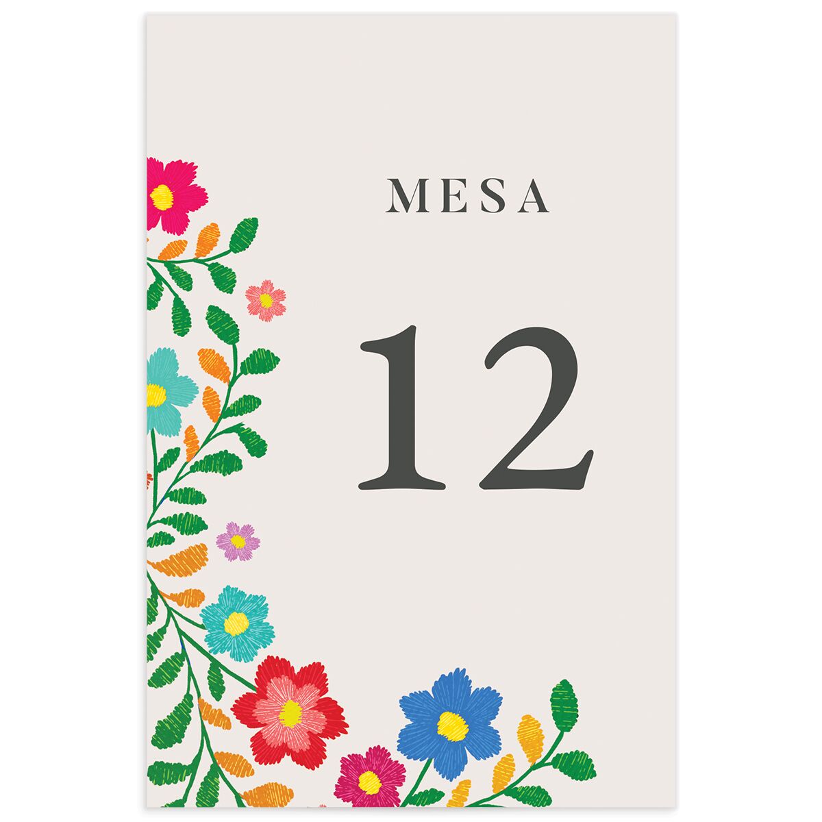 Bordados Florales Table Numbers