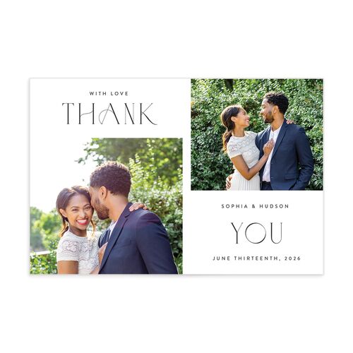 Beloved Union Thank You Postcards Charcoal