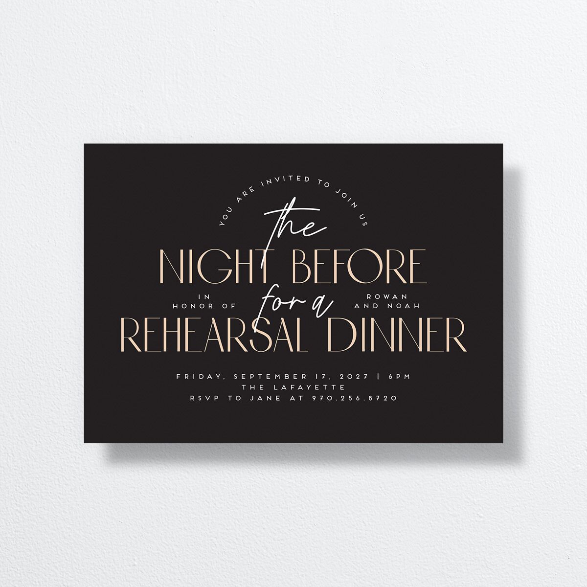 Headline Rehearsal Dinner Invitations Licorice Signature