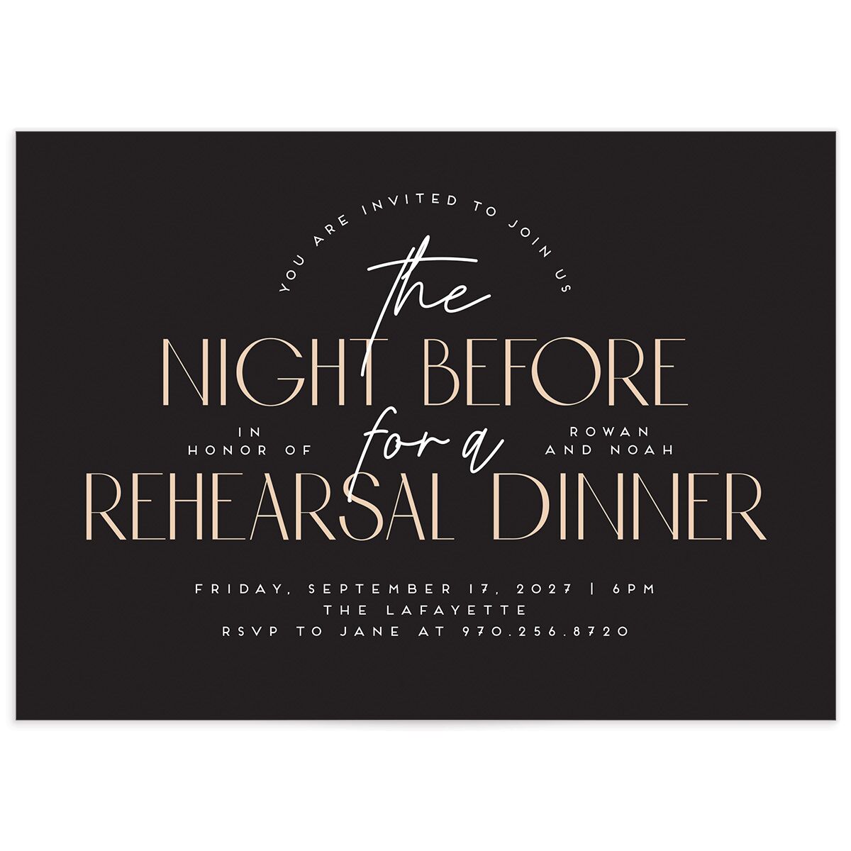 Headline Rehearsal Dinner Invitations