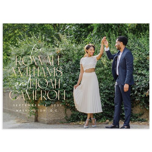 Headline Save the Date Cards Licorice Signature smooth No