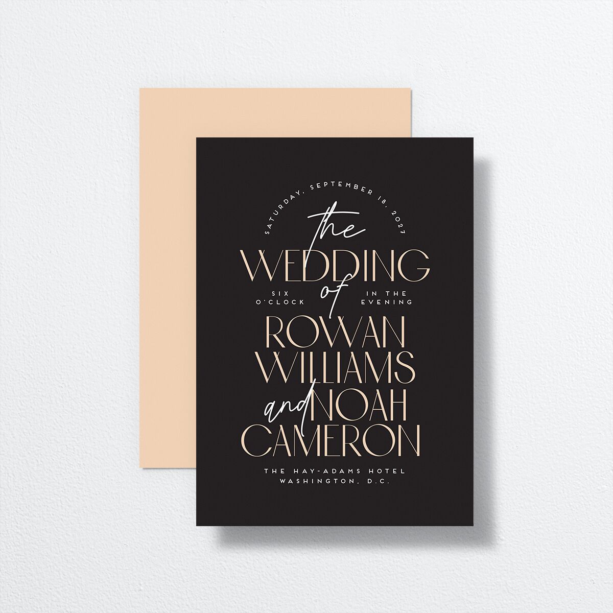Headline Wedding Invitations Licorice Signature No