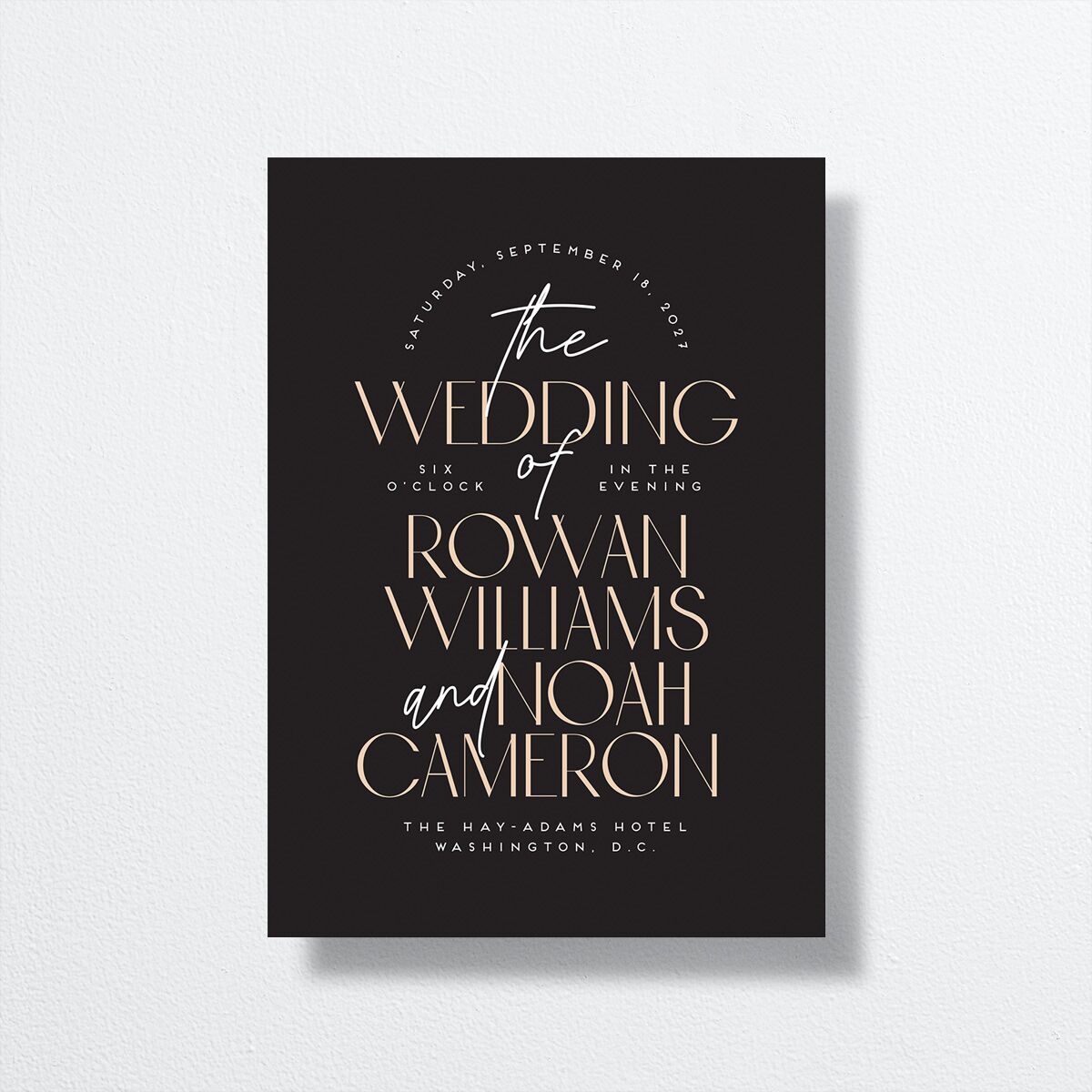 Headline Wedding Invitations Licorice Signature No