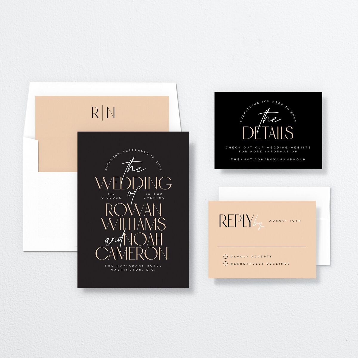 Headline Wedding Invitations Licorice Signature No