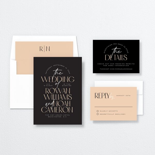 Headline Wedding Invitations Licorice Signature No