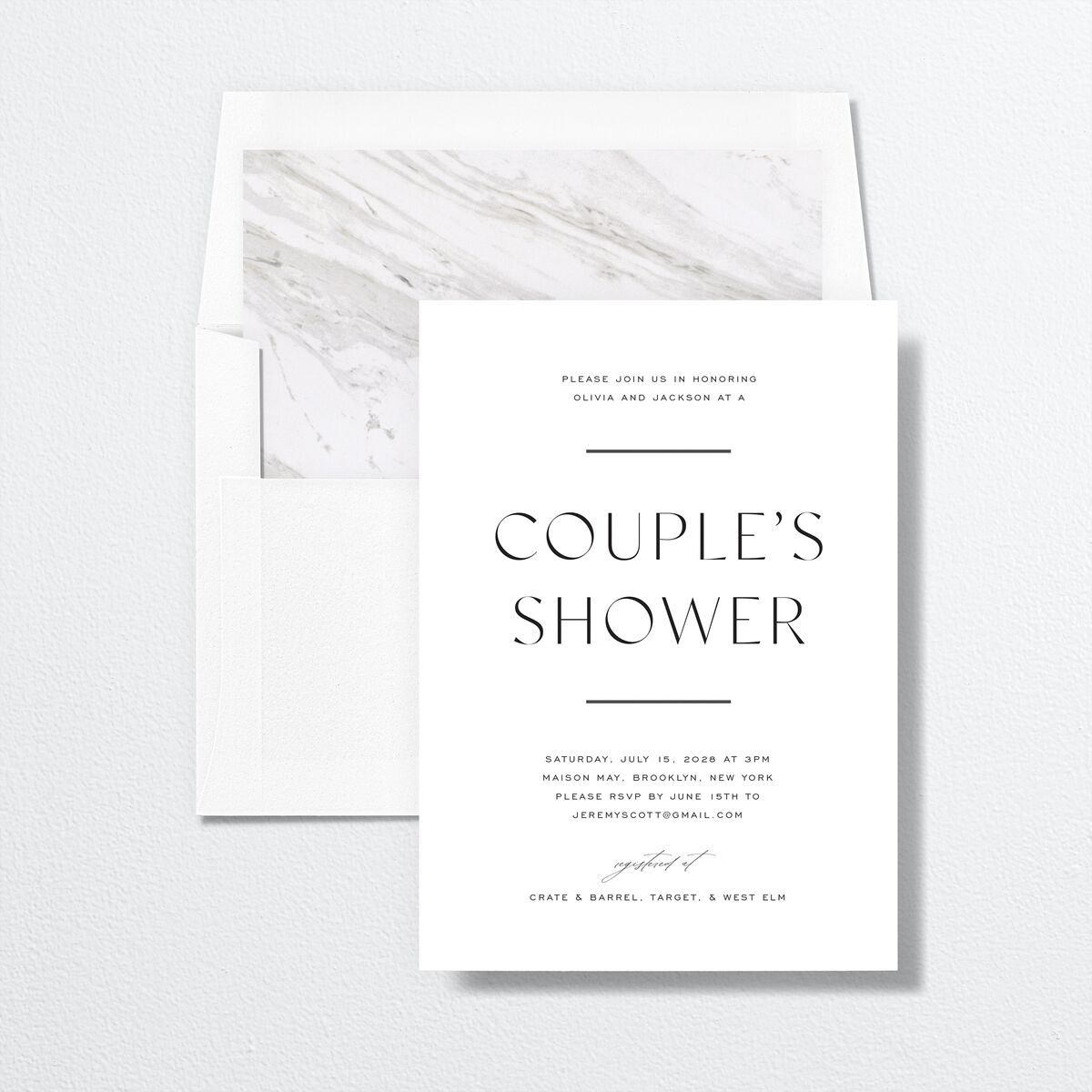 Just Us Bridal Shower Invitations Pure White Signature Standard