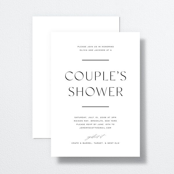 Just Us Bridal Shower Invitations Pure White Signature Standard