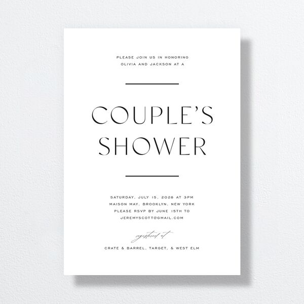 Just Us Bridal Shower Invitations Pure White Signature Standard