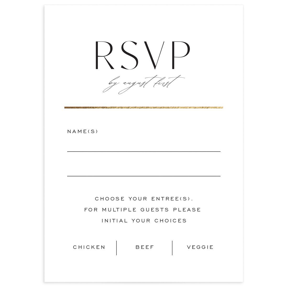Just Us Wedding Response Cards