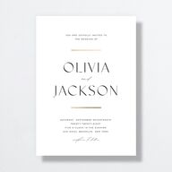 Just Us Wedding Invitations Gold Pure White Signature No Standard