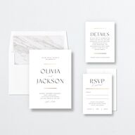 Just Us Wedding Invitations Gold Pure White Signature No Standard
