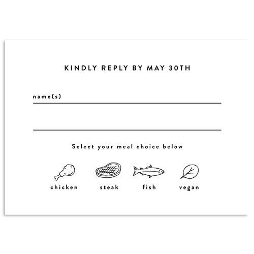 Written Names Wedding Response Cards Charcoal Signature Standard