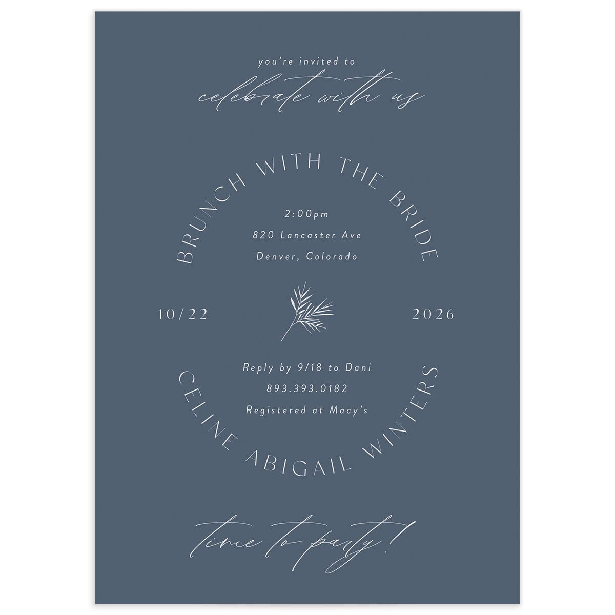 Subtle Sprig Bridal Shower Invitations