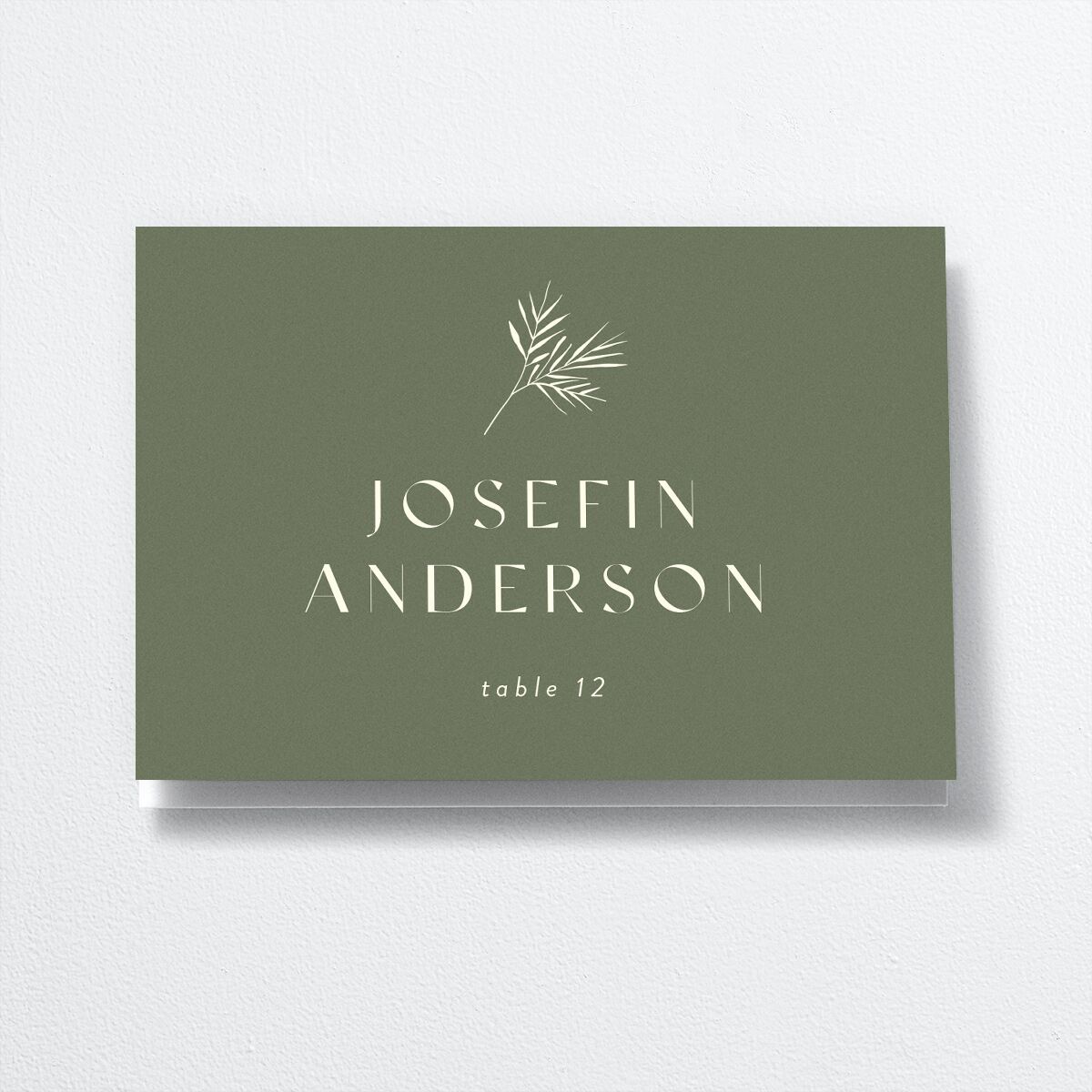 Subtle Sprig Place Cards Dark Camo Signature