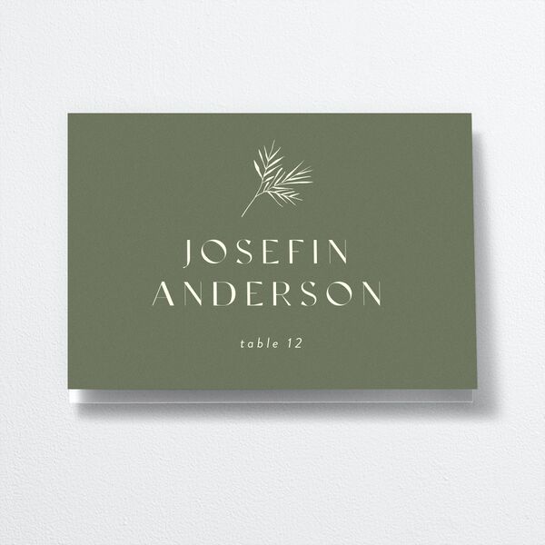 Subtle Sprig Place Cards Dark Camo Signature