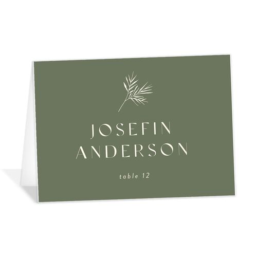Subtle Sprig Place Cards Dark Camo Signature