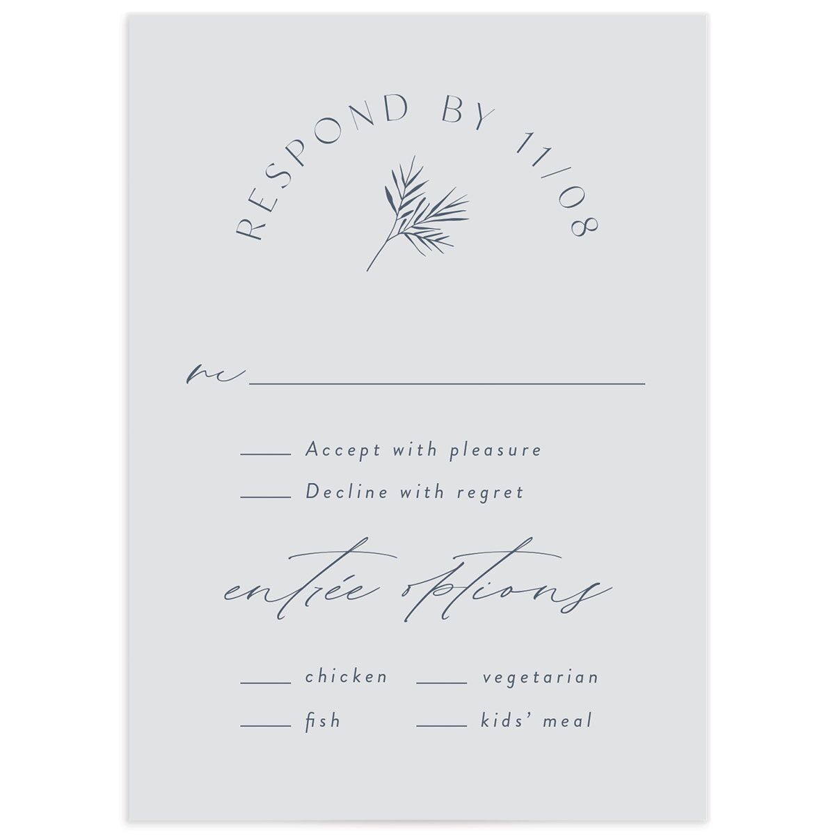 Subtle Sprig Wedding Response Cards