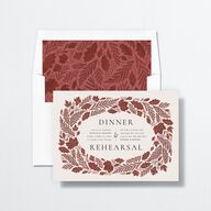 Fall Wreath Rehearsal Dinner Invitations Garnet Signature