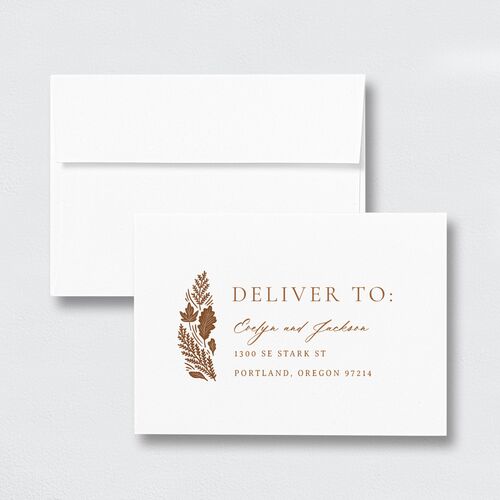 Fall Wreath Wedding Response Card Standard Envelopes White Standard Saddle Return Address Signature