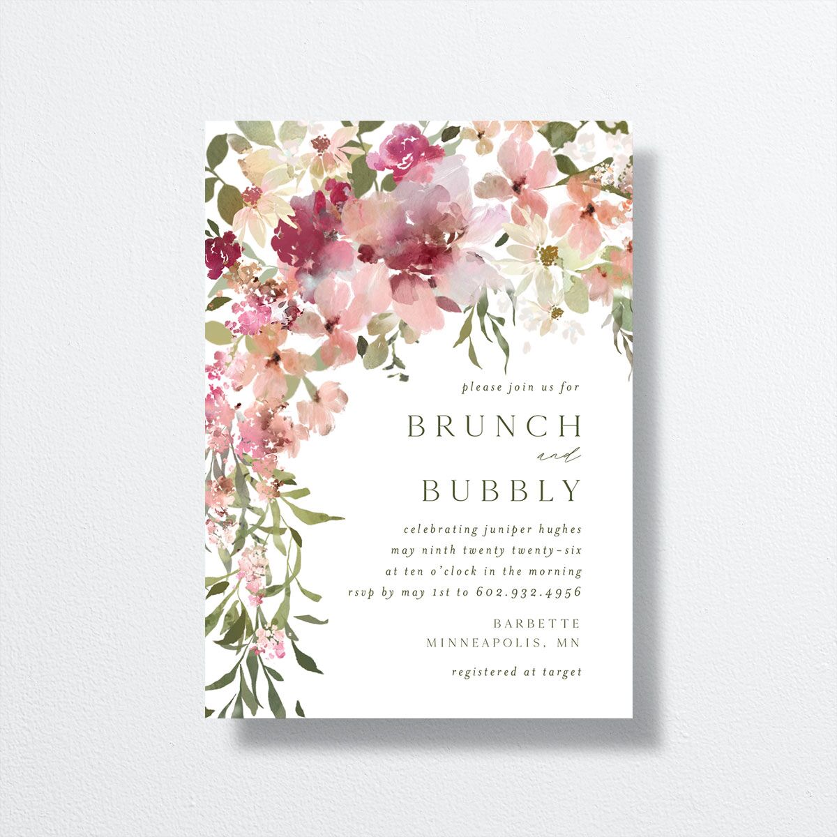 Garden Arch Bridal Shower Invitations Candy Pink Signature