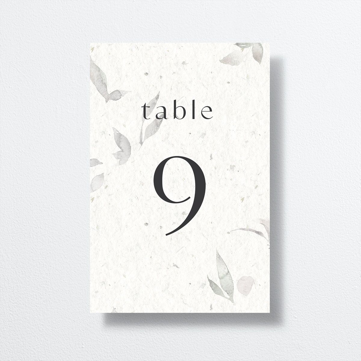 Pressed Leaves Table Numbers Snow Signature