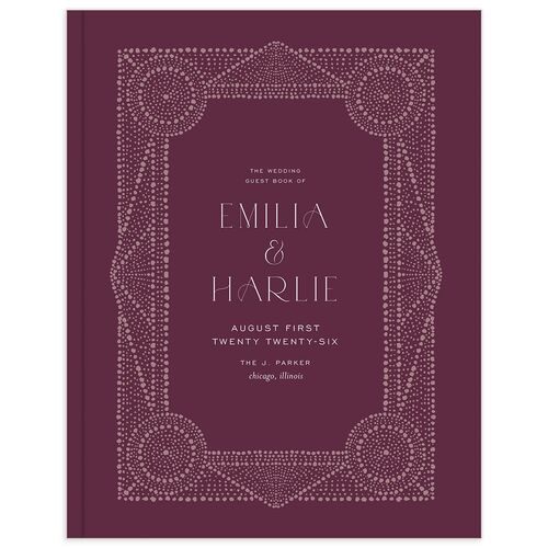 Opulent Boho Wedding Guest Book Bordeaux