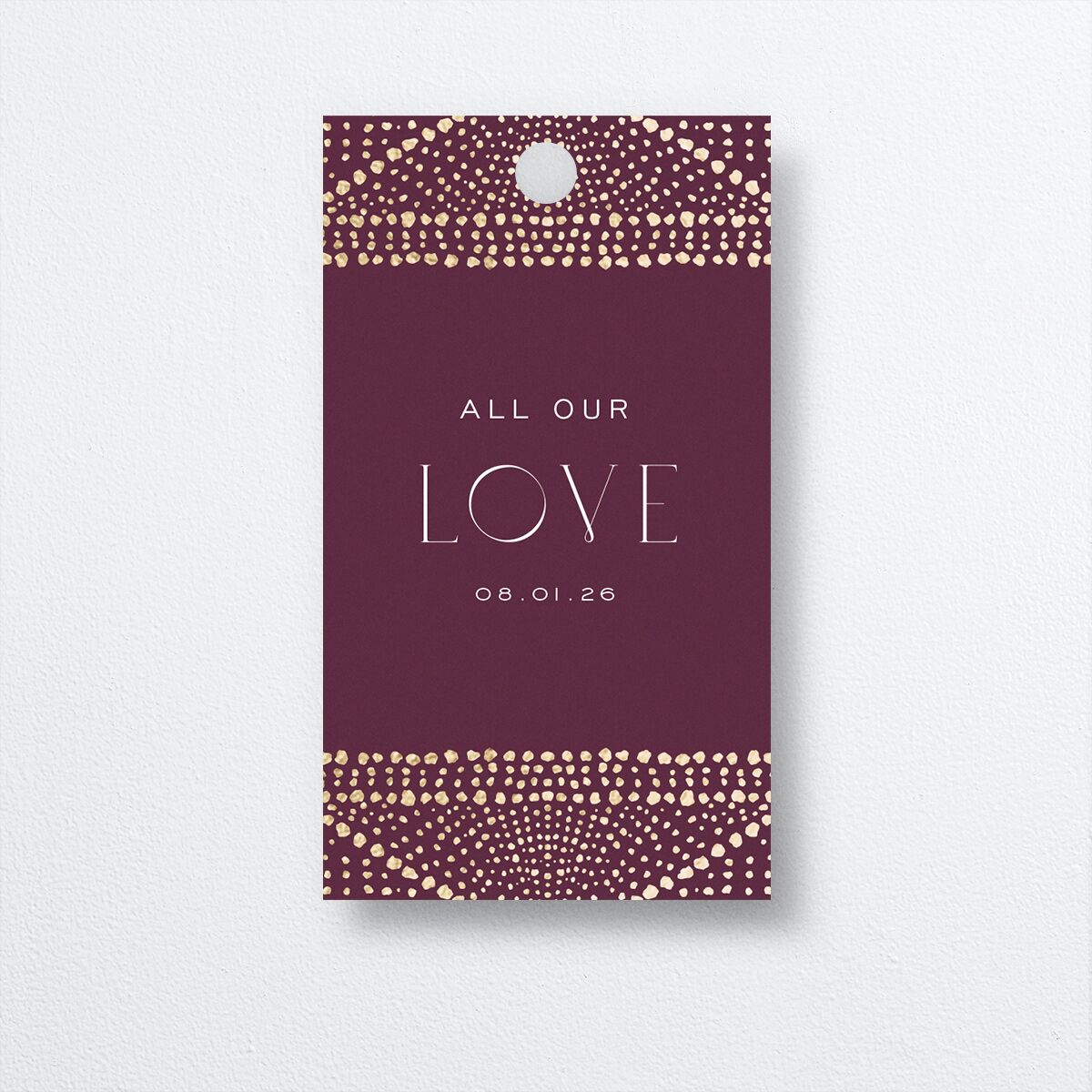 Opulent Boho Favor Gift Tags Gold Bordeaux Signature