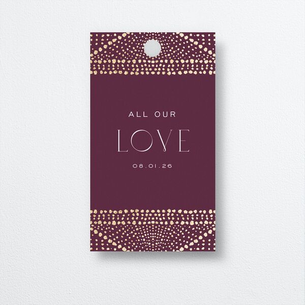 Opulent Boho Favor Gift Tags Gold Bordeaux Signature