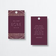 Opulent Boho Favor Gift Tags Gold Bordeaux Signature