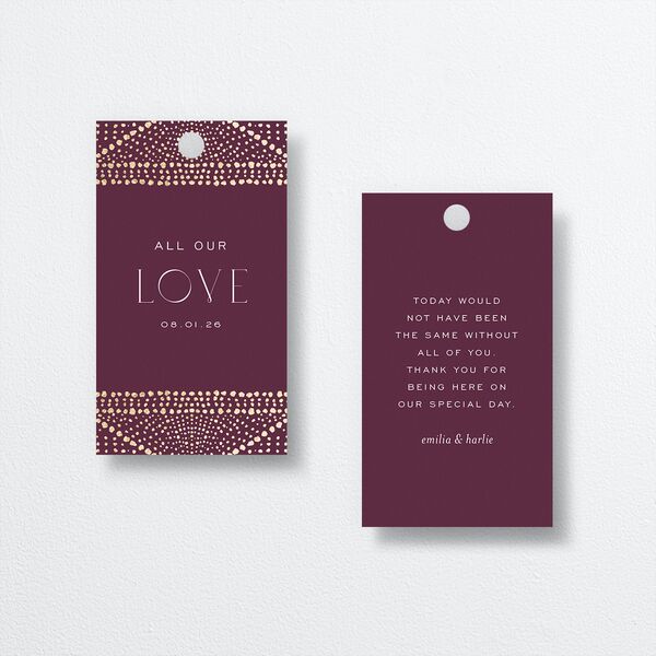 Opulent Boho Favor Gift Tags Gold Bordeaux Signature