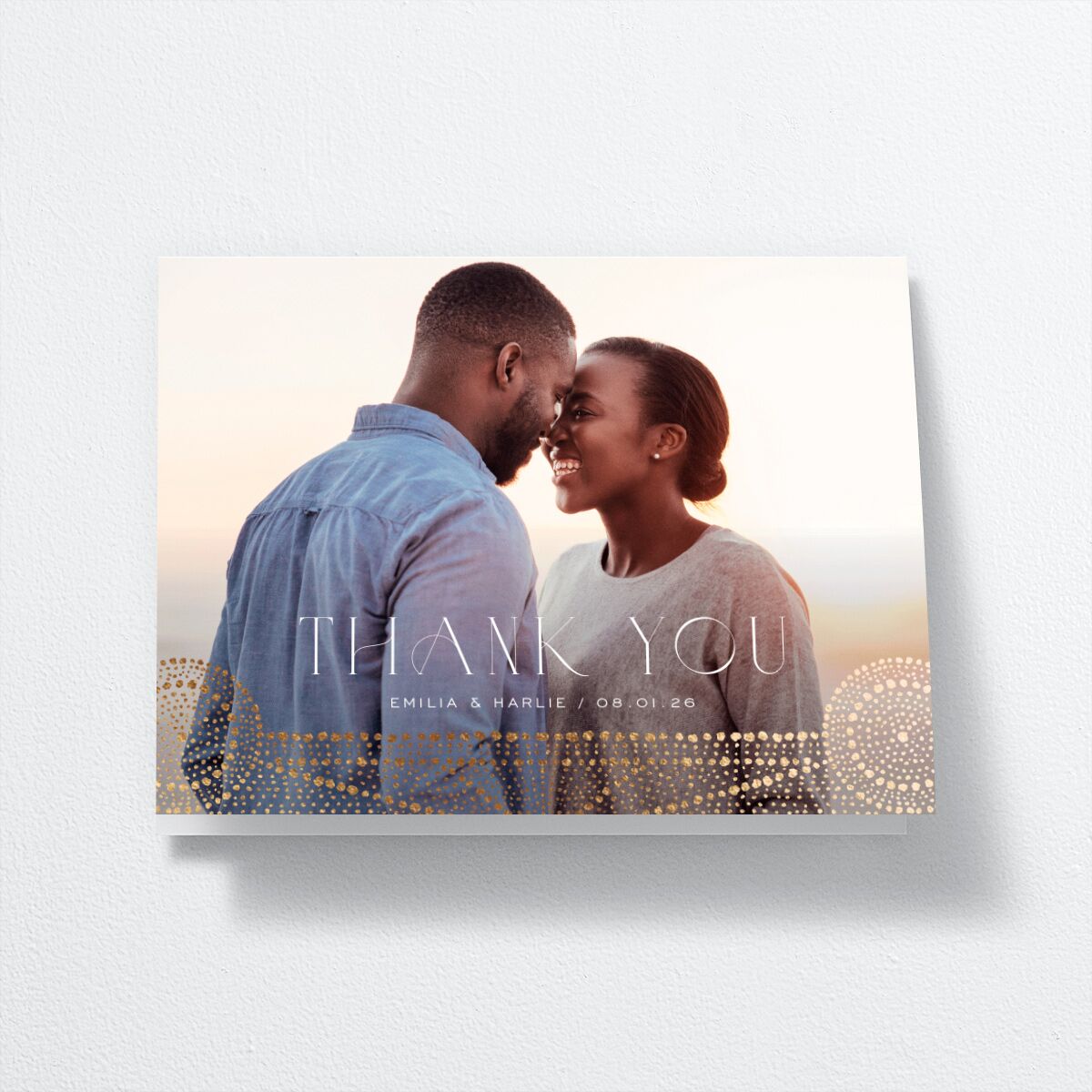 Opulent Boho Thank You Cards Gold Licorice