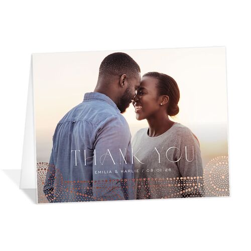 Opulent Boho Thank You Cards Rose Gold Bordeaux