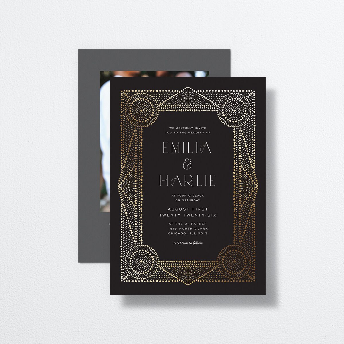 Opulent Boho Wedding Invitations Gold Licorice Signature Blank No