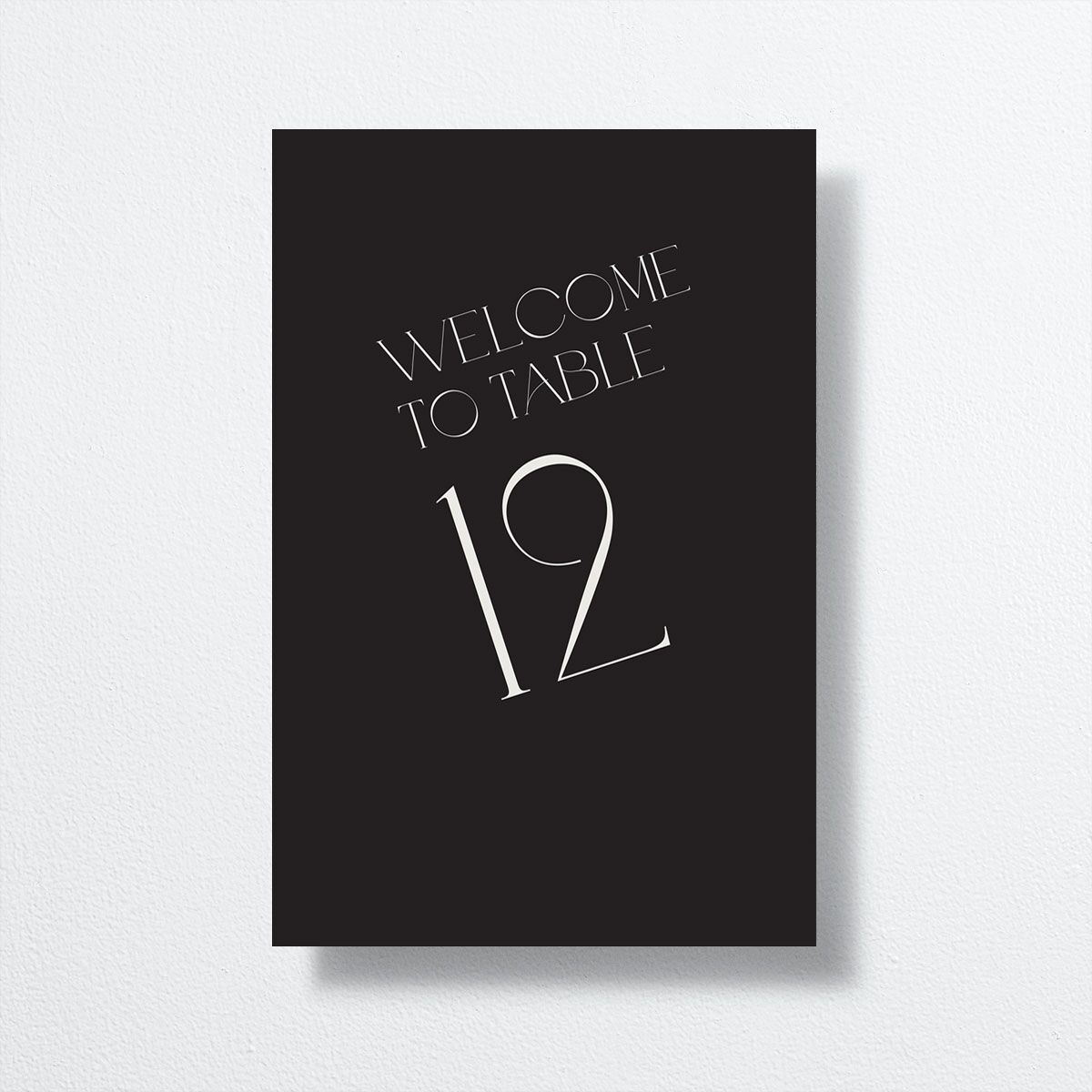 Bold Slant Table Numbers Licorice Signature