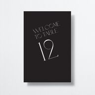 Bold Slant Table Numbers Licorice Signature