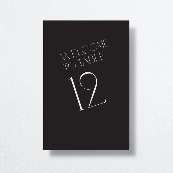 Bold Slant Table Numbers Licorice Signature