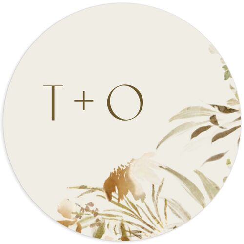 Gilded Greenery Wedding Stickers Champagne Sticker