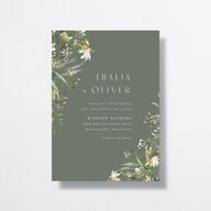 Gilded Greenery Wedding Invitations Gold Deep Olive Signature No