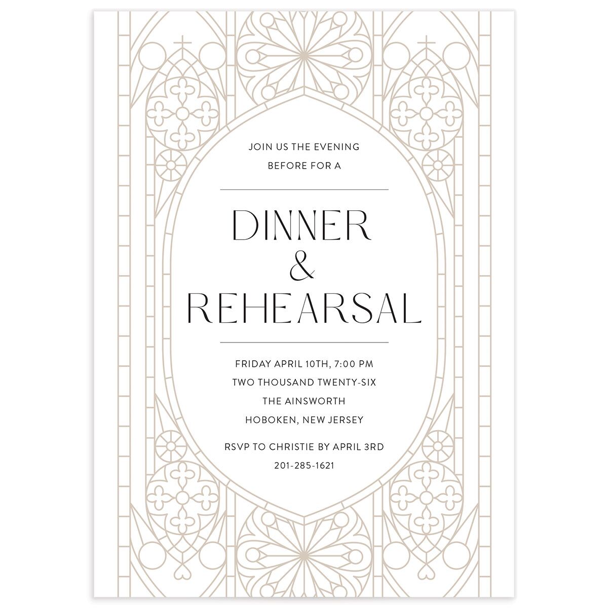 Chapel Arch Rehearsal Dinner Invitations