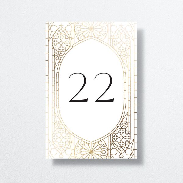 Chapel Arch Table Numbers Gold Pure White Signature